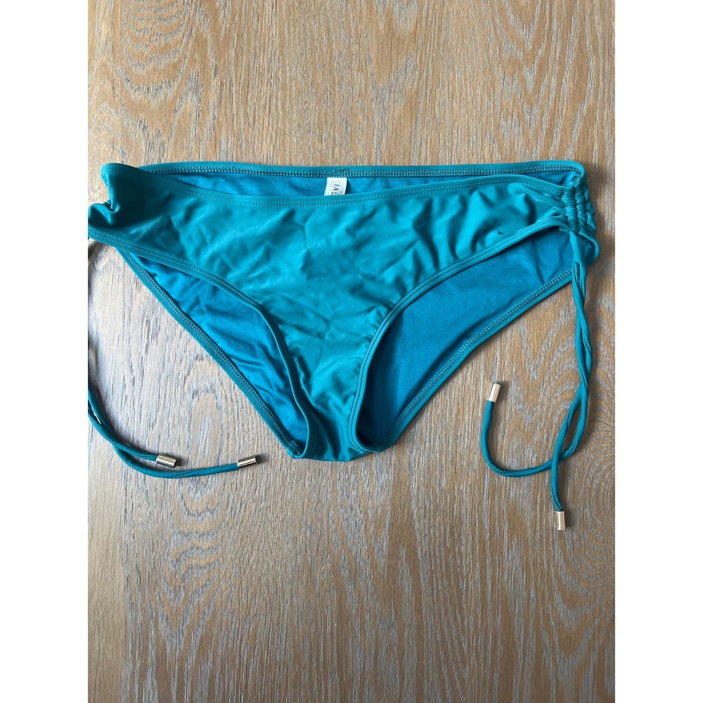 Talisea Teal Blue Side Tie Bikini Bottoms Gold Hardware Swimwear